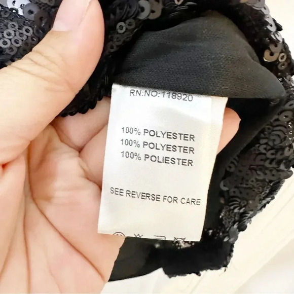 LUCY PARIS US S/EUR 38 Sleeveless‎ Round Neckline Sequin Sheath Mini Dress - Picture 5 of 8